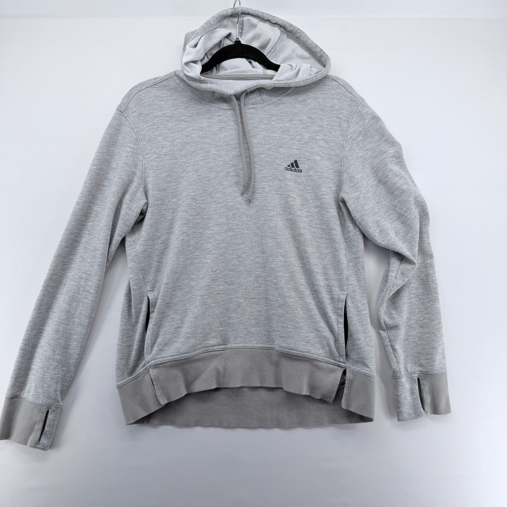 Adidas‎ Climalite Womens Grey Heathered Pullover Hoodie Sweatshirt Size M
